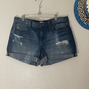 New J.CREW distressed denim shorts size 33
